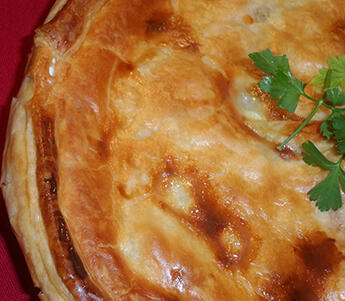 chicken pork and mushroom pie with celery