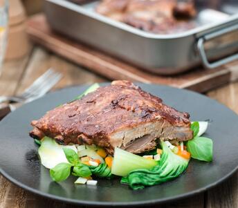 pork ribs with teriyaki and ginger