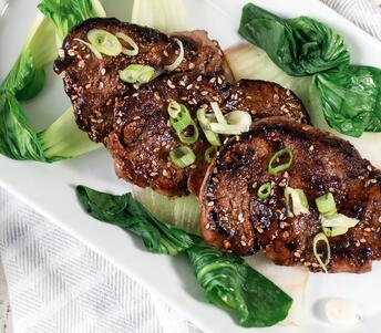 korean style beef medallion cooked 