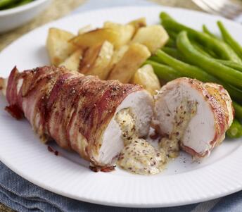 wholegrain mustard stuffed chicken cooked