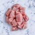 diced pork on marble background