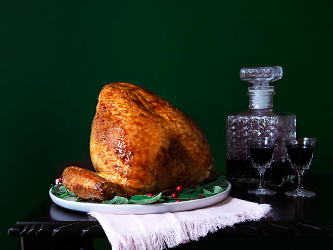 christmas turkey crown cooked