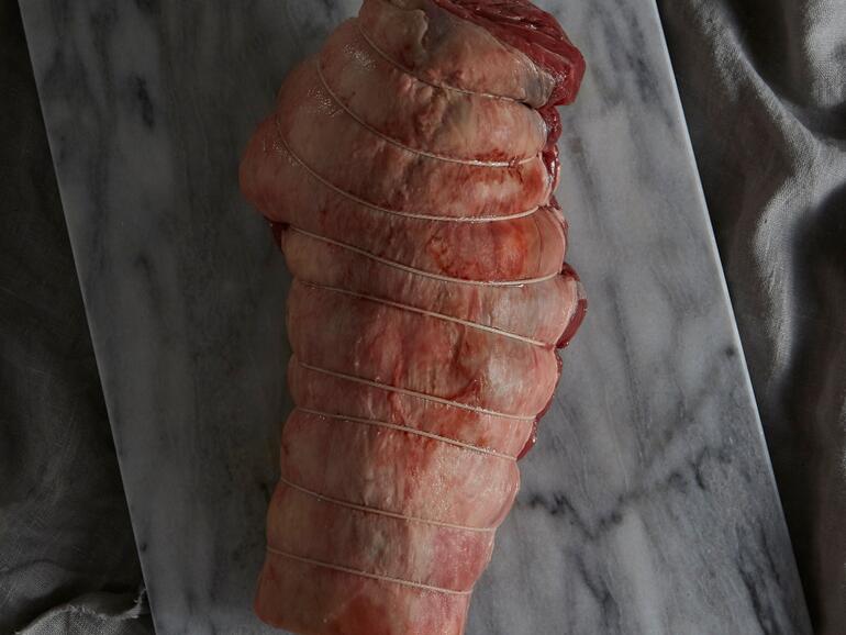raw mutton leg rolled