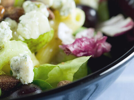 red cabbage and roquefort cheese salad 