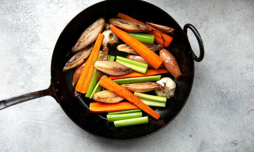 cooking the vegetables