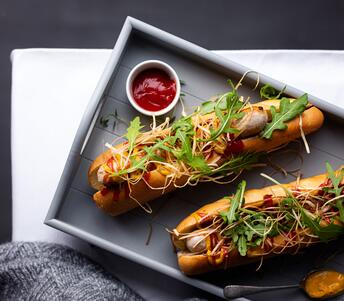 cooked chicken hotdog