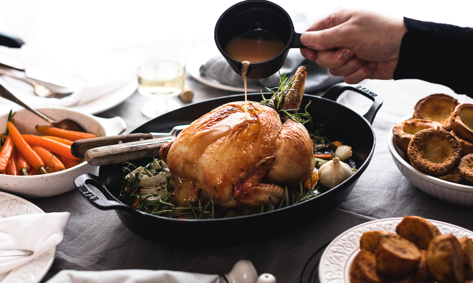 roasted chicken with sauce for dinner 