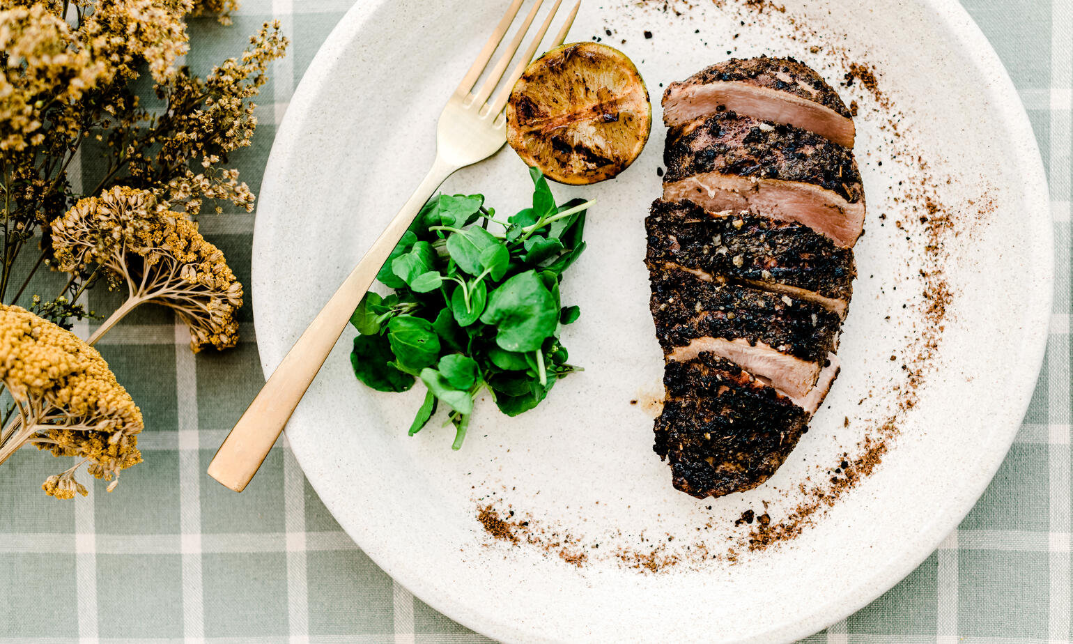 pheasant breasts rubbed with persian lime 