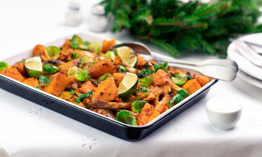 christmas turkey with fragrant spices cooked