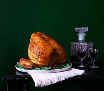 christmas turkey crown cooked