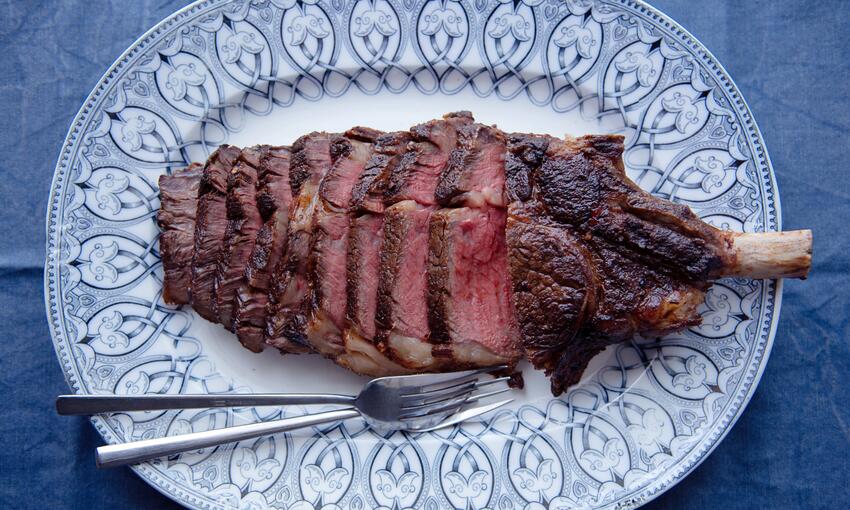 spice rubbed beef chop cooked