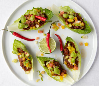 spicy mexican minced beef gem heart wraps cooked