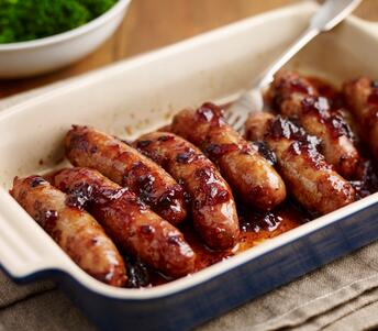 onion marmalade sausages cooked
