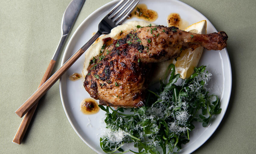 italian style fennel rubbed spatchcock chicken cooked