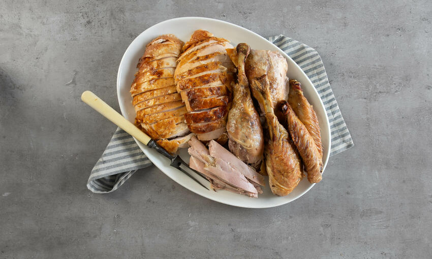 carved whole turkey 