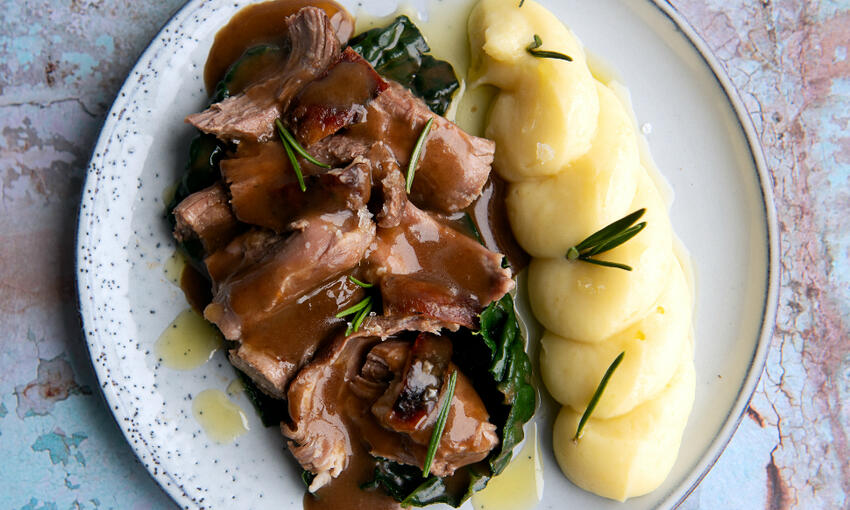 lamb cushion with redcurrant and english mustard glaze cooked 