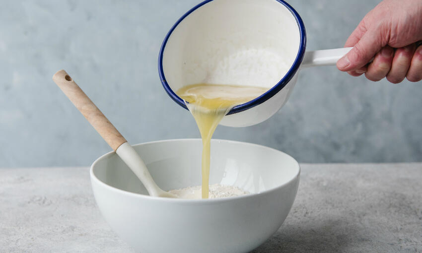 mixing ingredients for pastry