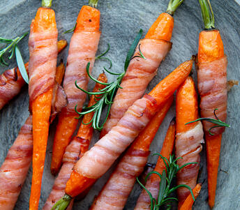 carrots wrapped in pancetta cooked