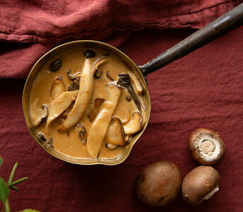 wild mushroom sauce cooked
