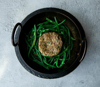 fillet steak, bone marrow, parsley & mustard melt cooked