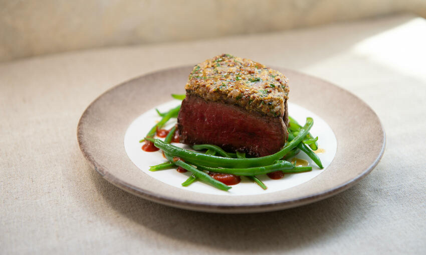 fillet steak, bone marrow, parsley & mustard melt cooked