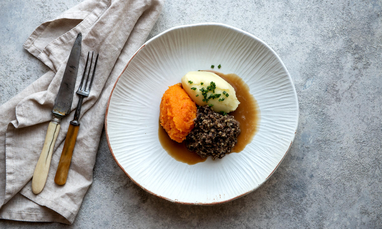 cooked tartan and haggis 