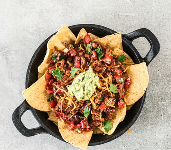 BEEF CHILLI TACO NACHOS AND TORTILLA NACHOS