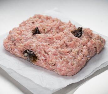 raw pork with plum stuffing 