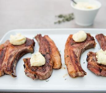 mutton chops with parsnip cooked 