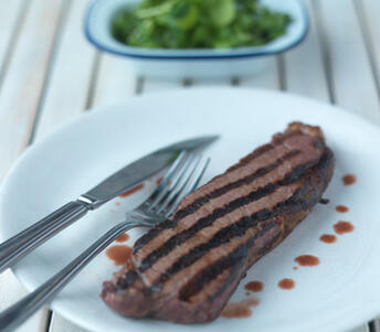 flat iron steak with ragstone goat’s cheese salad