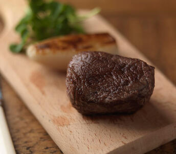 native dexter beef fillet steak with oysters