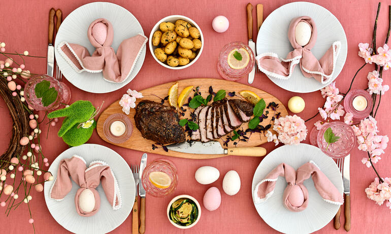 leg of lamb cooked for dinner 