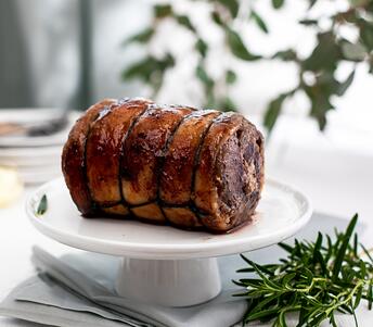 saddle of lamb with mediterranean stuffing cooked